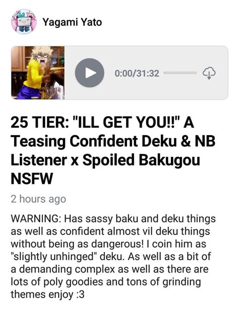 bakudeku+18|18+ BakuDeku audio! Links below : r/yagami